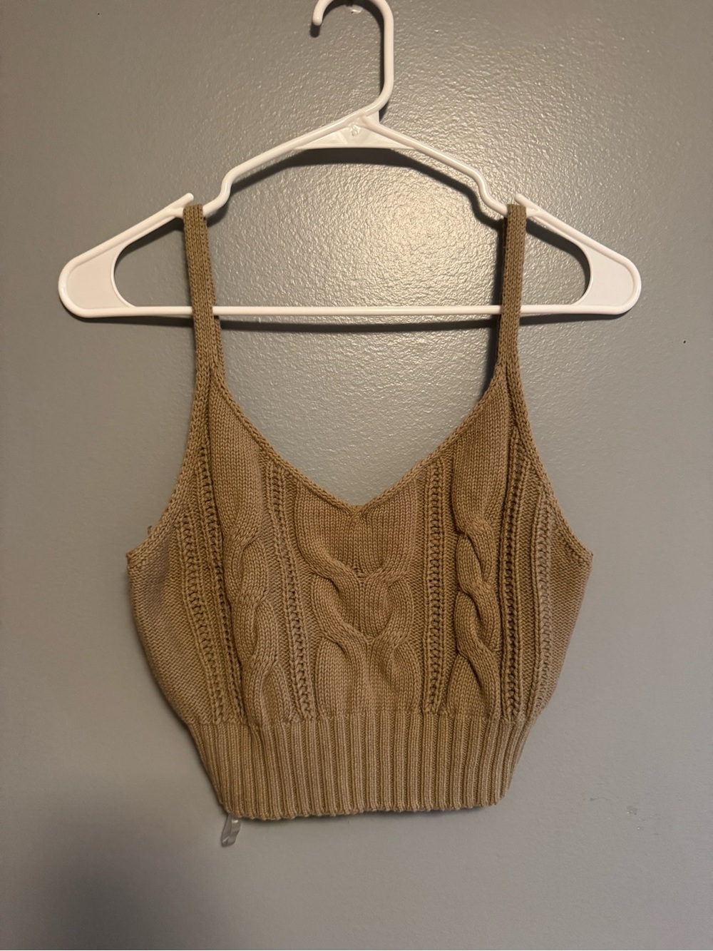 wild fable Tan Cable Knit Cropped Tank